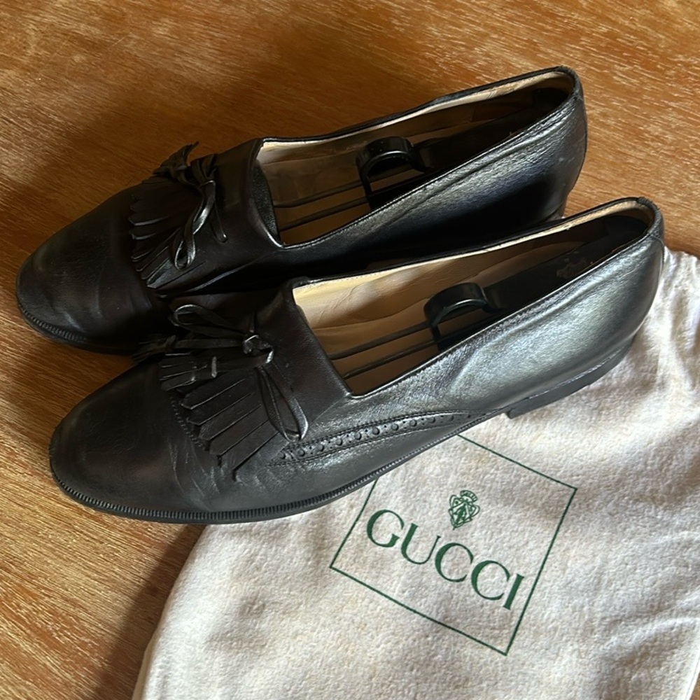 GUCCI VTG Leather Tassel Loafer Dress Shoe SZ 43